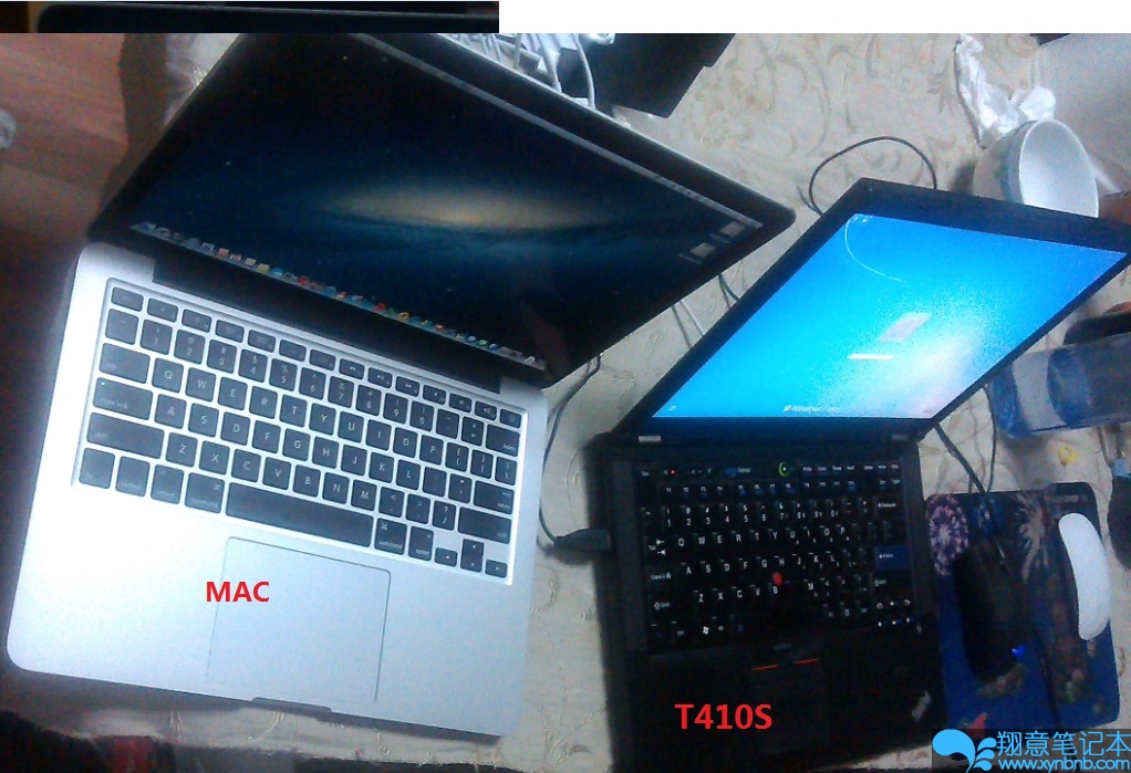 对比我的小黑还有我的MAC，左MAC右THINK。前期小黑平轴问题更换后，好用如初。 ... ... ... ...